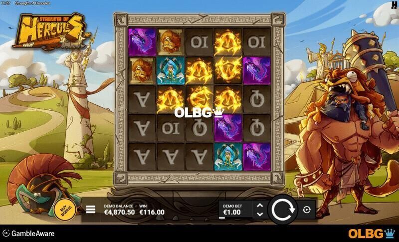 Strength of Hercules slot RotoGrid feature screenshot