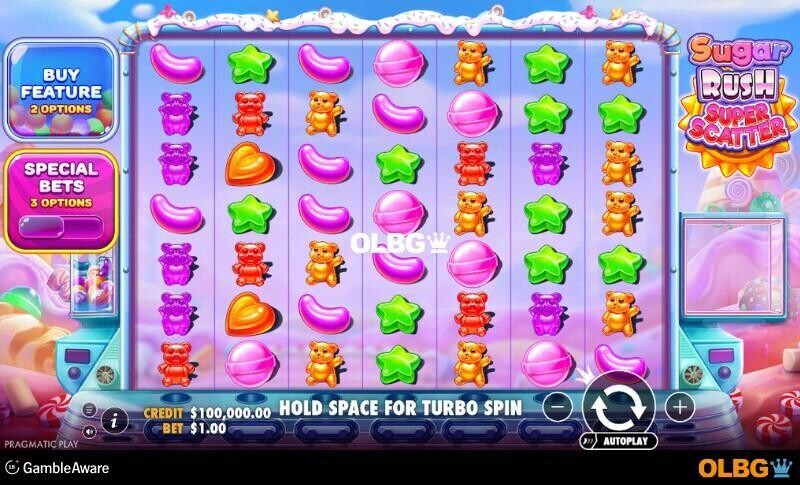 Sugar Rush Super Scatter slot base game screenshot