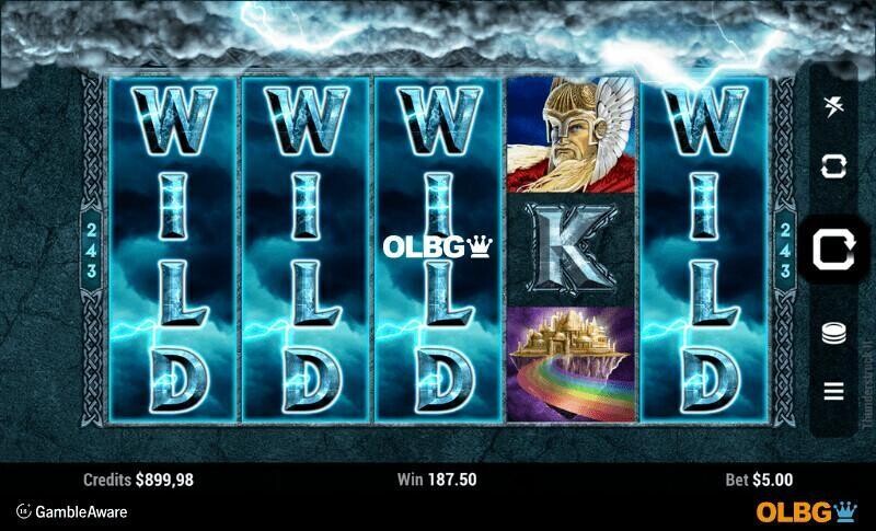 Thunderstruck 2 slot Wildstorm feature screenshot