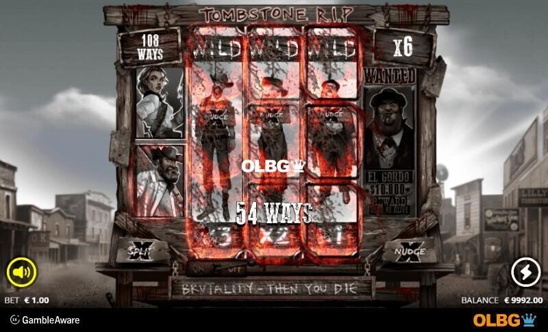 Tombstone RIP slot xNudge Wilds feature screenshot