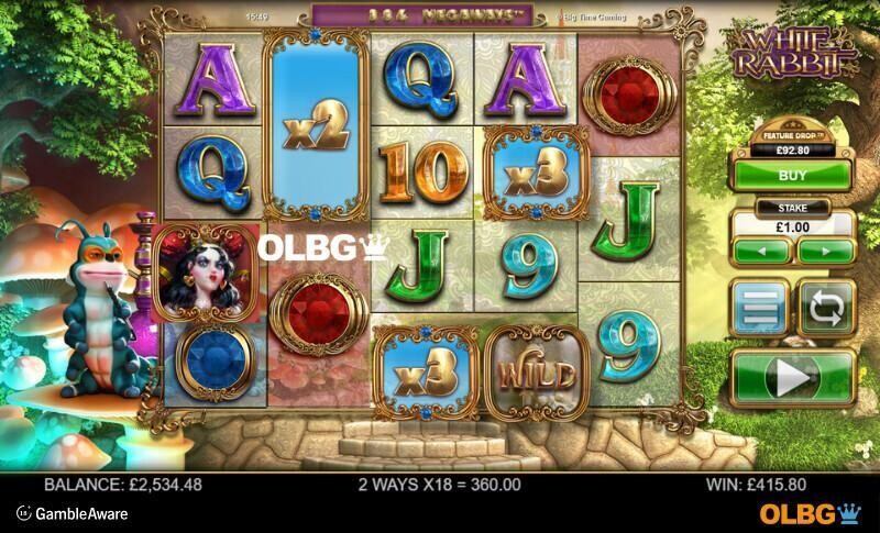 White Rabbit Megaways slot Caterpillar Wilds feature screenshot