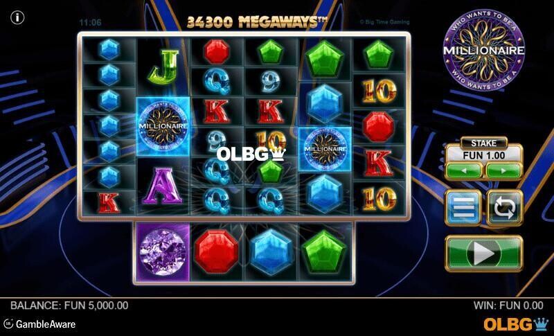 Who Wants to be a Millionaire Megaways slot base game screenshot