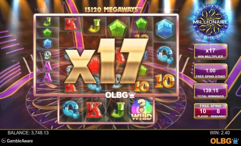 Who Wants to be a Millionaire Megaways slot Free Spins feature screenshot