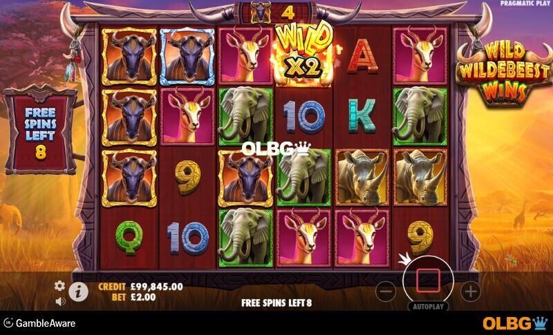Wild Wildebeest Wins slot Free Spins feature screenshot