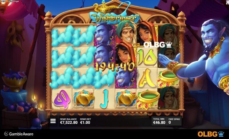 Wishbringer slot Arabian Nights Bonus feature screenshot
