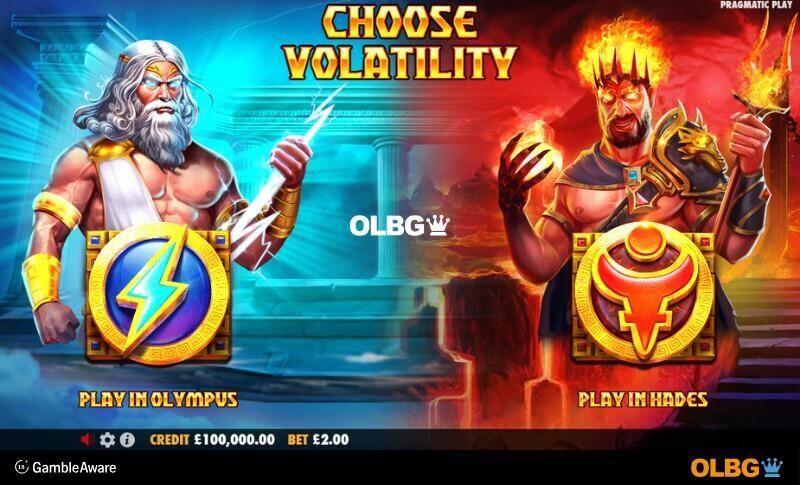 Zeus vs hades - Gods of War slot Choose Mode screenshot