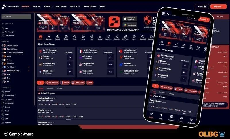 36 vegas sports betting desktop and mobile phone display views