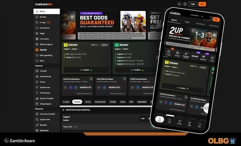 livescorebet betting site screenshots displaying what you see on desktop view and on mobile phones