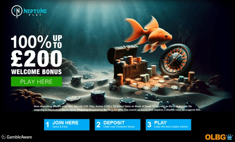 Neptune Play Casino Welcome Offer banner