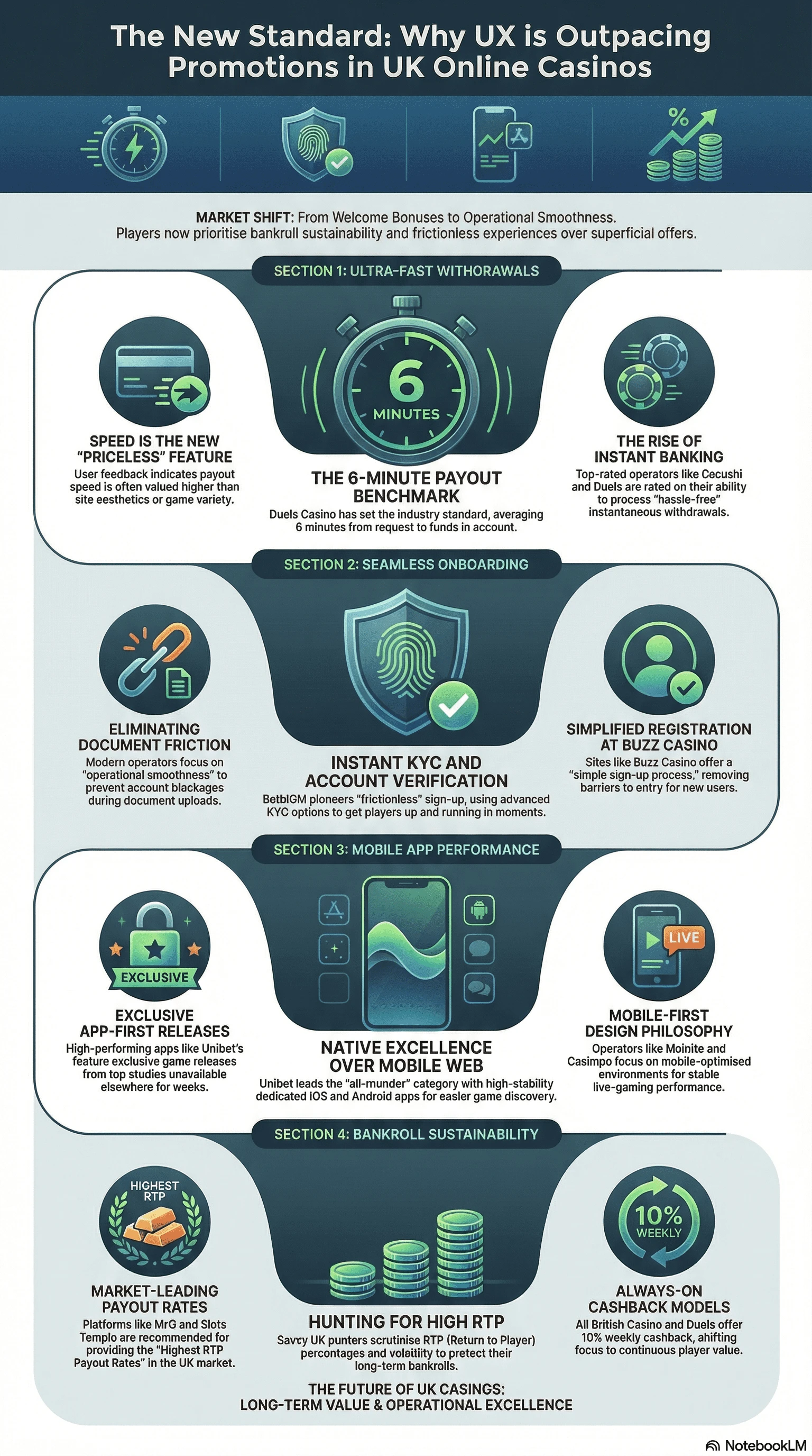 An infographic showing the importance of UX in casino choice
