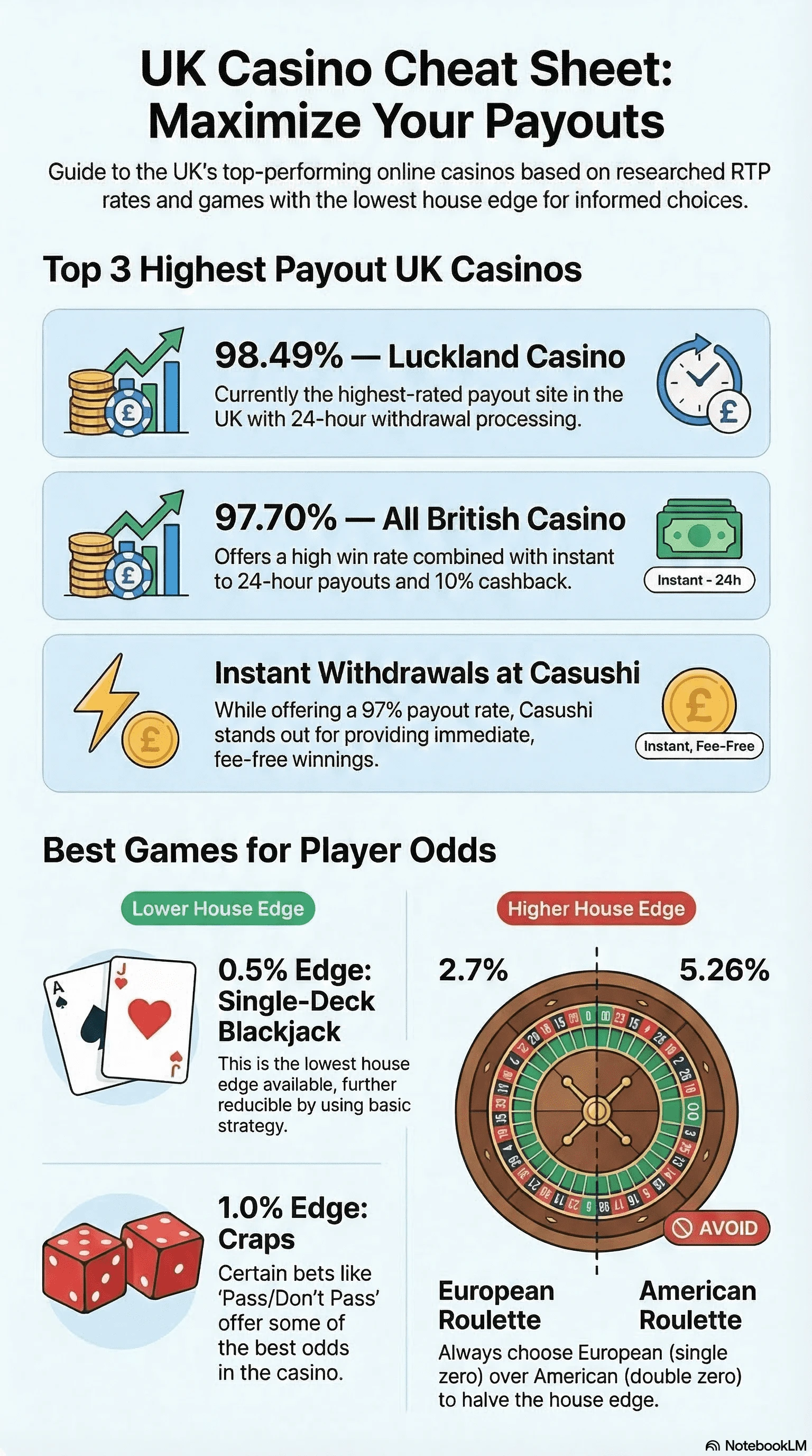 A mobile infographic showing the best casinos for high RTP games