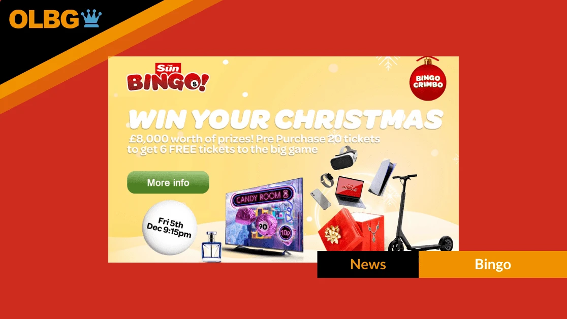 Sun Bingo’s Win Your Christmas Game: £8,000 Prize Bundle & Cash Up for Grabs