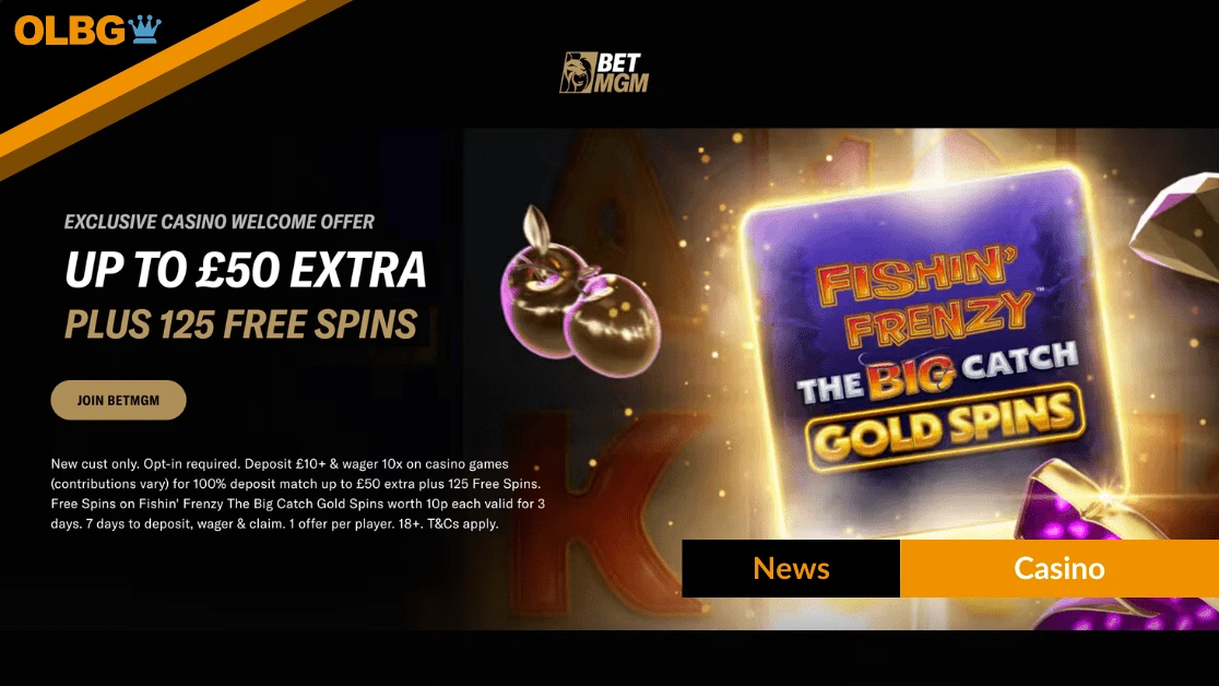 BetMGM Launch £50 Bonus + 125 Free Spins Casino Welcome Offer