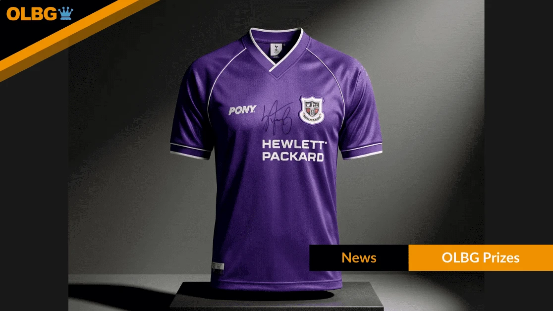 Win a Signed Ledley King 98/99 Spurs Purple Pony Away Shirt with OLBG Prizes