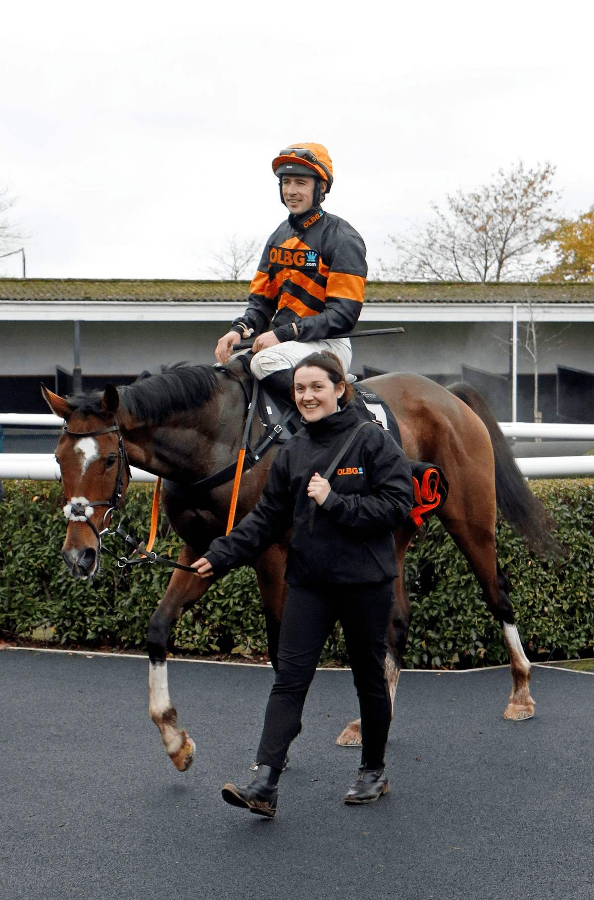 OLBG Racing's Picks Lad coming into the winners enclosure at Market Rasen with jockey Paul OBrien