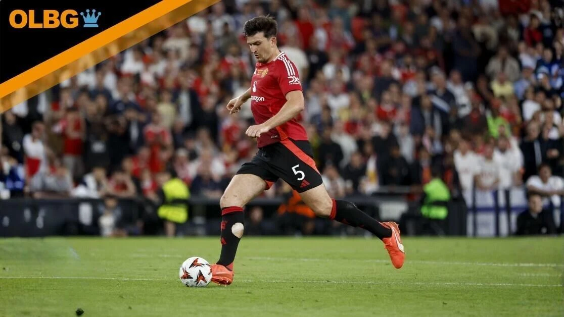Harry Maguire of Manchester United during the UEFA Europa League Final football match between Tottenham Hotspur and Manchester United on May 21, 2025 at San Mames Stadium in Bilbao, Spain