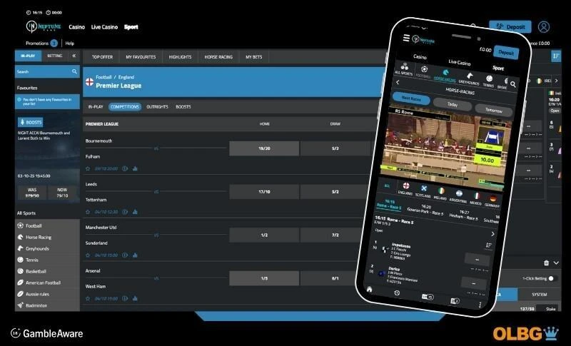 Screenshots of the midnite sports betting site with desktop and mobile phone views