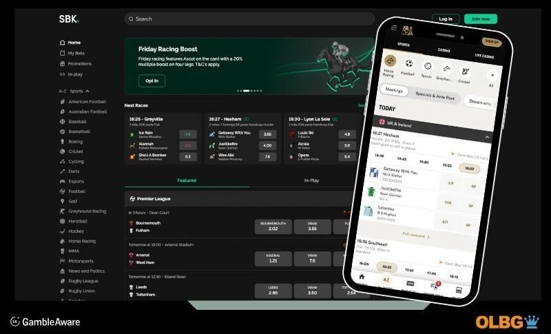 SBK desktop and mobile view screenshots