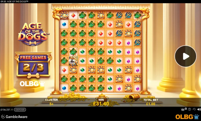 Age of the Dogs slot Free Games feature screenshot