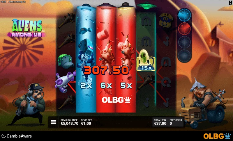 Aliens Among Us slot Farmageddon free spins feature screenshot
