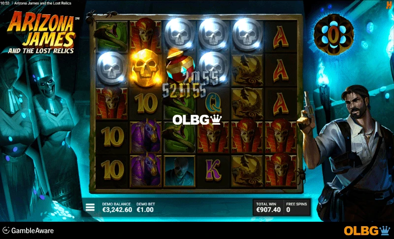 Arizona James and the Lost Relics slot The Crystal Caverns feature screenshot