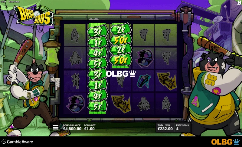 Bash Bros slot Cash Me Outside feature screenshot
