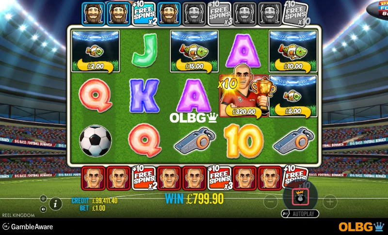 Big Bass Football Bonanza slot Free Spins feature screenshot