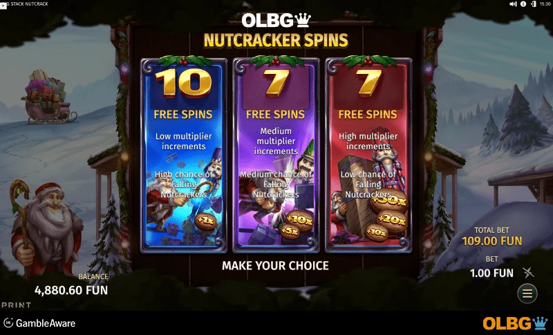 Big Stack Nutcrack slot Nutcracker Spins feature screenshot