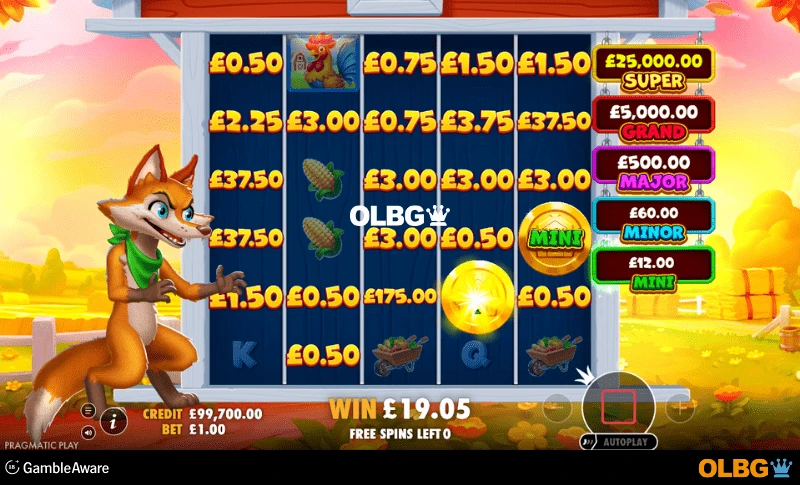 Bigger Barn House Bonanza slot Free Spins feature screenshot