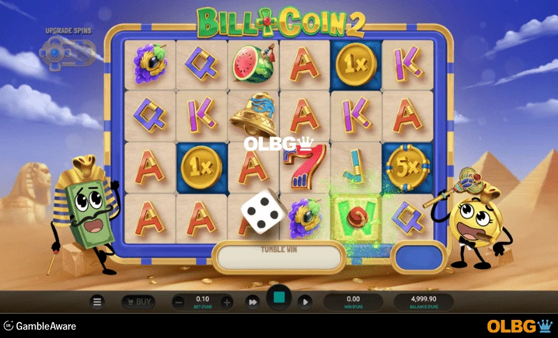 Bill & Coin 2 Mummy Mischief slot base game screenshot