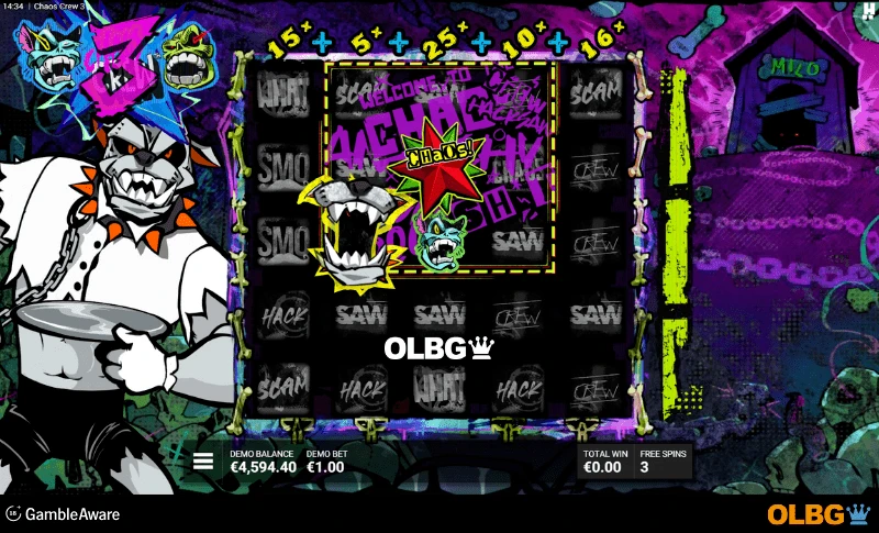 Chaos Crew 3 slot The Korrupted K9 feature screenshot