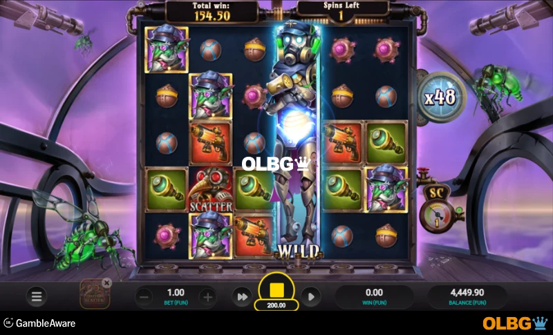 Cloudforge slot Eradication Spins feature screenshot
