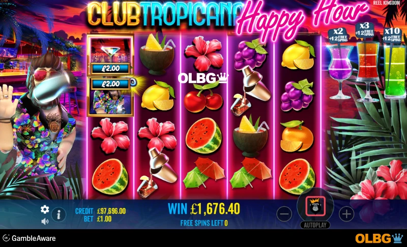 Club Tropicana Happy Hour slot Free Spins feature screenshot