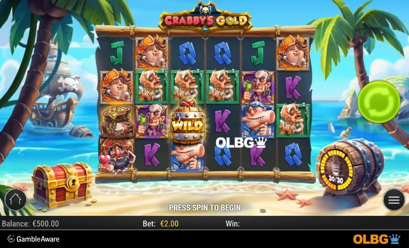 Crabby's Gold slot base game screenshot
