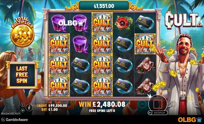 Cult slot Free Spins feature screenshot