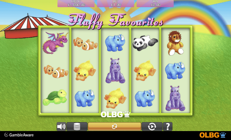 Fluffy Favourites slot base game screenshot