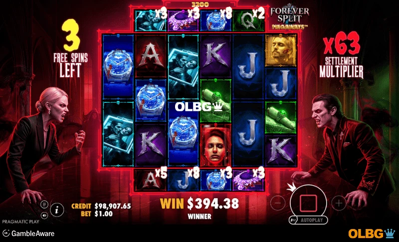 Forever Split Megaways slot Free Spins feature screenshot
