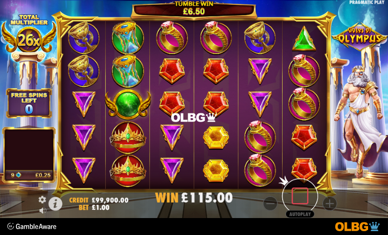 Gates of Olympus slot Free Spins feature screenshot