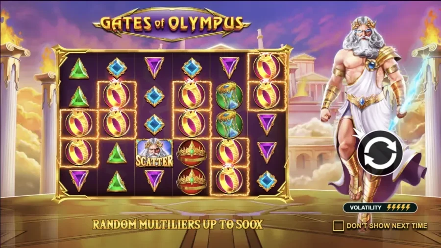 Gates of Olympus from Pragmatic Play is an anywhere cluster slot game
