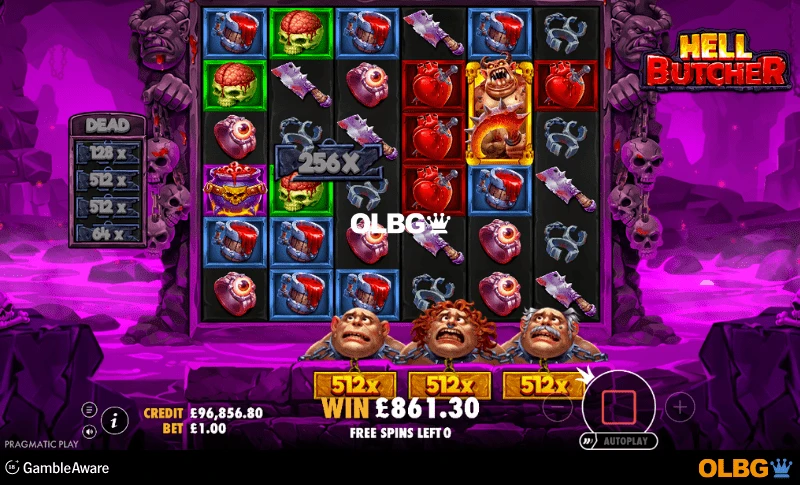 Hell Butcher slot No Miss Madness Free Spins feature screenshot