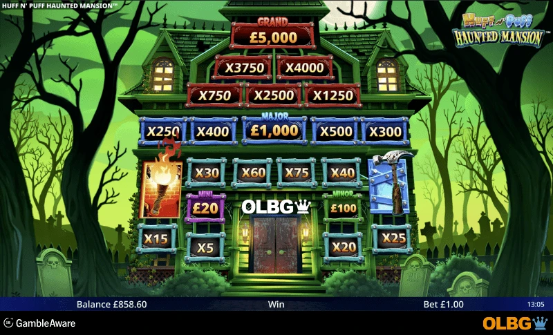 Huff N’ Puff Haunted Mansion slot Haunted Mansion feature screenshot