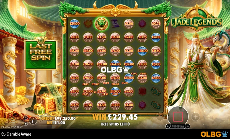Jade Legends slot Free Spins feature screenshot