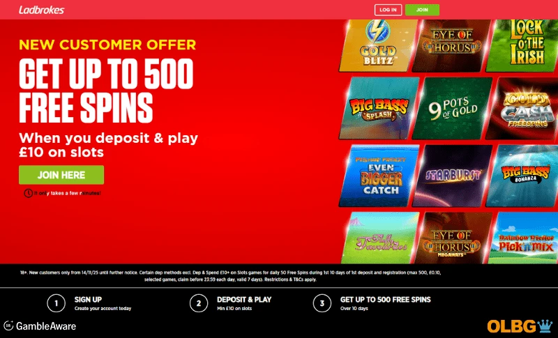 Ladbrokes Casino New No Wager Free Spins Offer banner