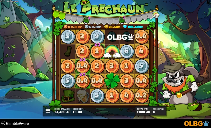 Le Prechaun slot Clover the Top Free Spins feature screenshot