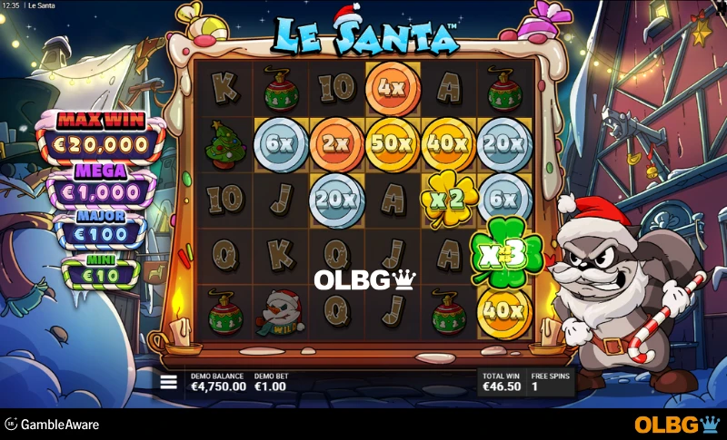 Le Santa slot Sleighing It feature screenshot