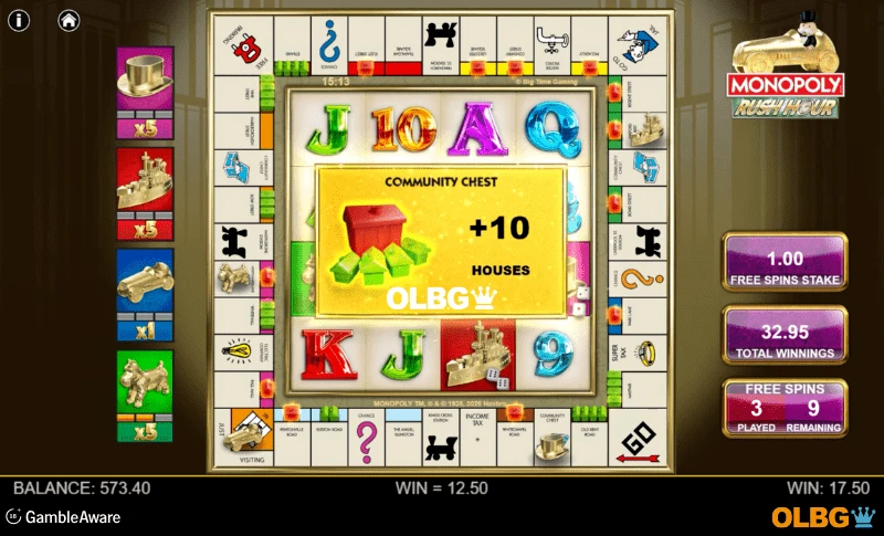 Monopoly Rush Hour slot Free Spins feature screenshot