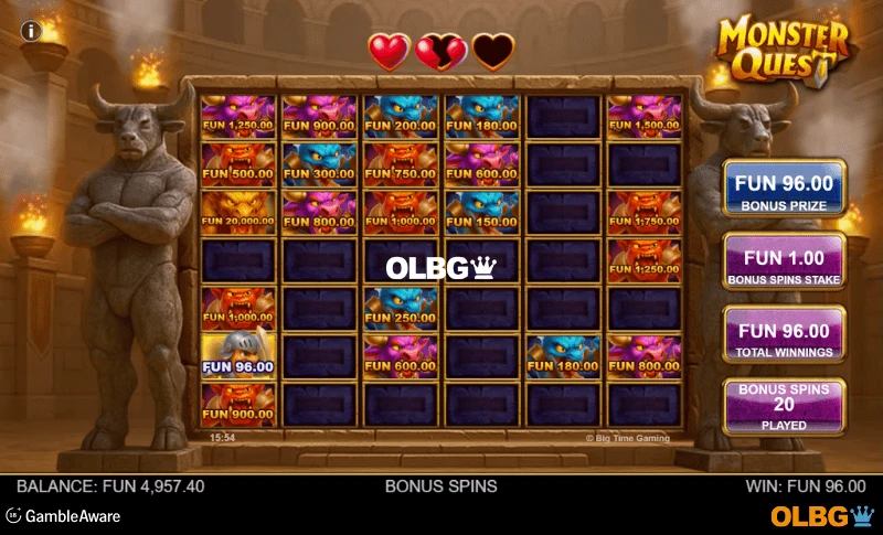 Monster Quest slot Hold and Spin feature screenshot