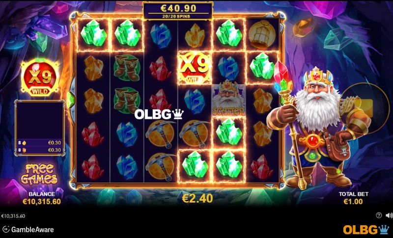 Mystic Mines slot Free Games feature screenshot