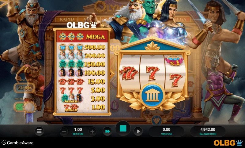 Olympus 7s Dream Drop slot Olympus Mini Slot feature screenshot