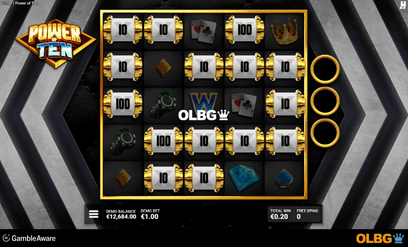 Power of Ten slot Whopping Wheels feature screenshot